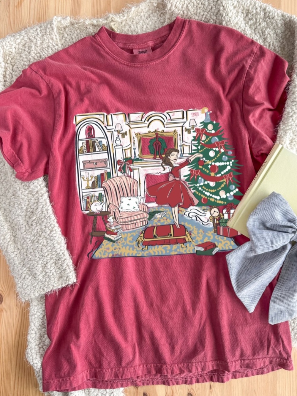 Disney Princess Belle / Beauty & the Beast Christmas Book Library Inspired Shirt
